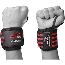 Кистовые бинты PowerPlay 3081 Gym WristT Wraps Черно-Красные