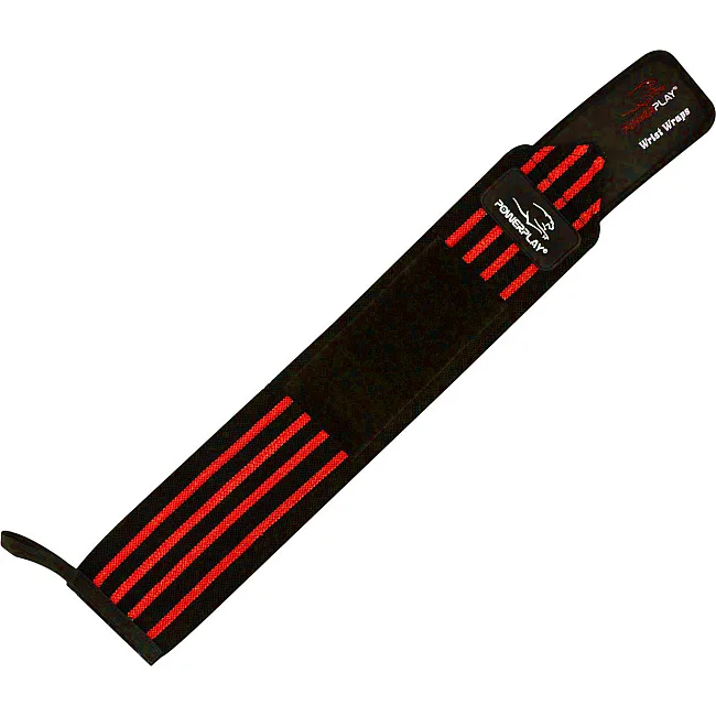 Кистовые бинты PowerPlay 3081 Gym WristT Wraps Черно-Красные