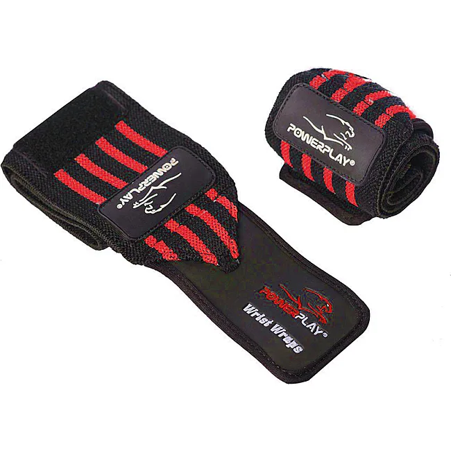 Кистовые бинты PowerPlay 3081 Gym WristT Wraps Черно-Красные