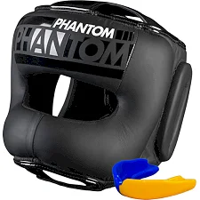 Шлем для бокса с бампером PHANTOM APEX Face Saver Black (капа в подарок)