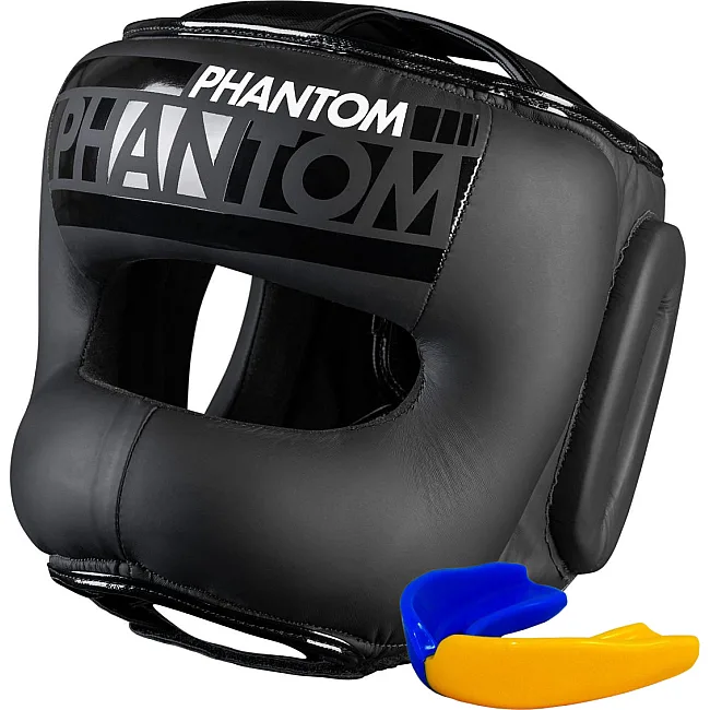 Шлем для бокса с бампером PHANTOM APEX Face Saver Black (капа в подарок)