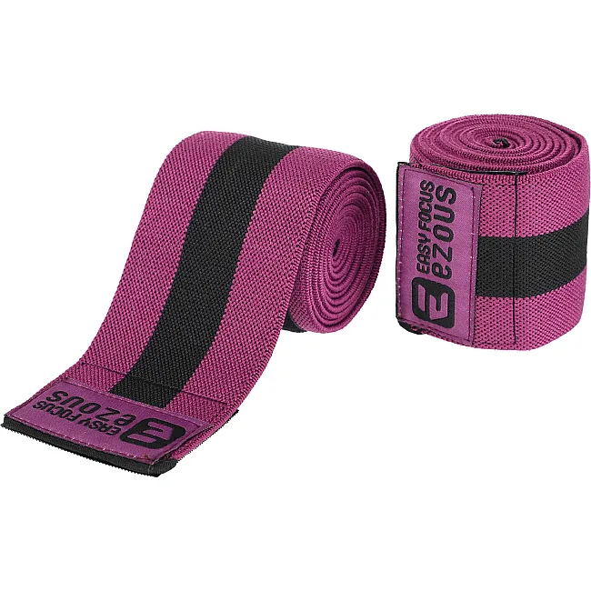 Коленные бинты для приседаний BUNDLED KNEECAP EZOUS A-10 2шт (Черный-фиолетовый)