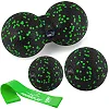 Набор для массажа и йоги PowerPlay PP_4092 EPP (комплект из 3 штук) Green + резинка 5,5 кг.