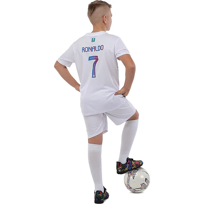 Футбольная форма детская с символикой клуба AL NASSR RONALDO 7 гостевая 2024 SP-SPORT CO-3645 105-160см