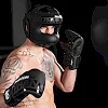 Шлем для бокса с бампером PHANTOM APEX Face Saver Black (капа в подарок)