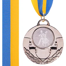 Медаль спортивна зі стрічкою тематична SP-SPORT AIM Танці C-4846-0052 ø5см (Срібний)