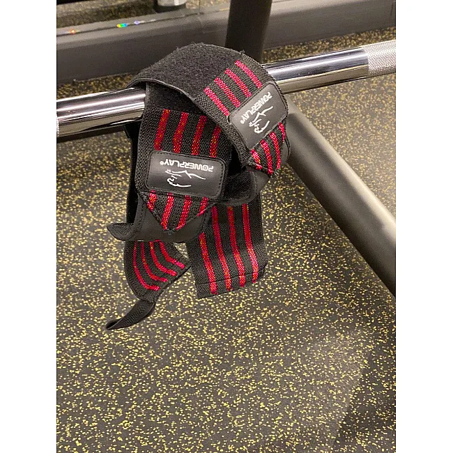 Кистовые бинты PowerPlay 3081 Gym WristT Wraps Черно-Красные