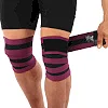 Коленные бинты для приседаний BUNDLED KNEECAP EZOUS A-10 2шт (Черный-фиолетовый)
