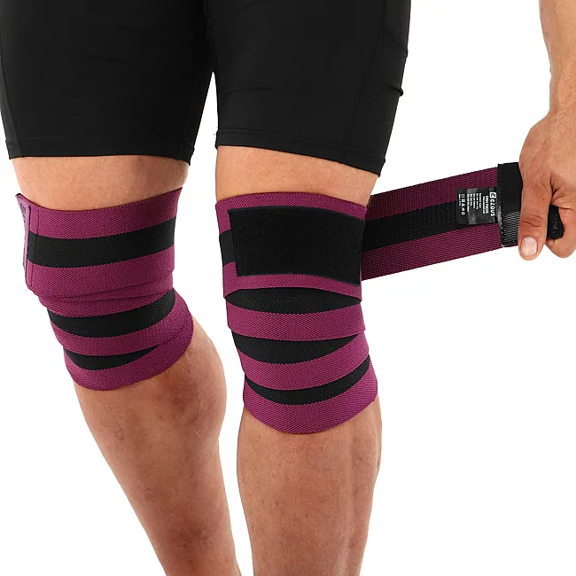 Коленные бинты для приседаний BUNDLED KNEECAP EZOUS A-10 2шт (Черный-фиолетовый)