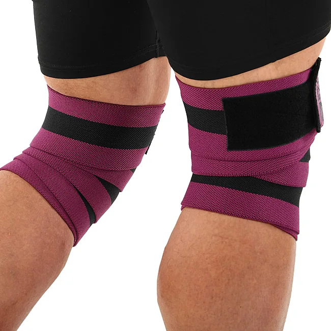 Коленные бинты для приседаний BUNDLED KNEECAP EZOUS A-10 2шт (Черный-фиолетовый)