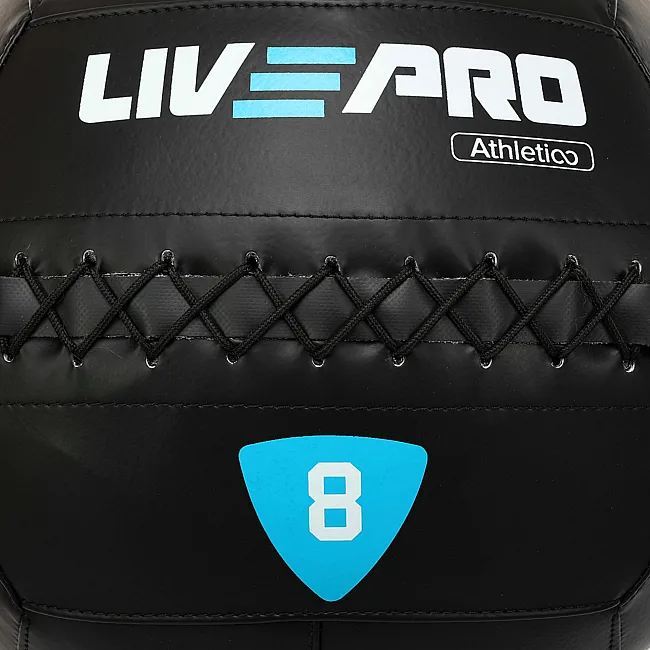 Мяч набивной медицинский для кроссфита WALL BALL LiveUp LP8103-8 8кг