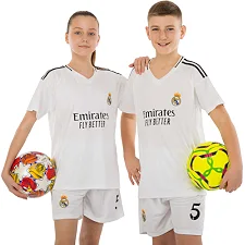 Футбольна форма дитяча із символікою клубу REAL MADRID BELLINGHAM 5 домашня 2025 SP-SPORT CO-4636 20-30 (Білий)