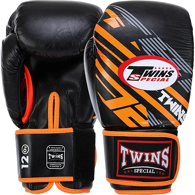 Перчатки для бокса кожаные TWINS BO-5058 8-14унций (Оранжевый)