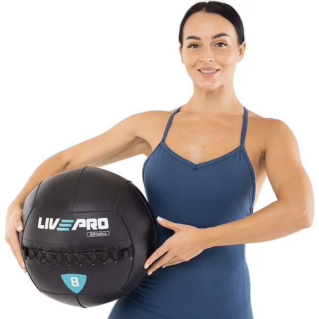 Мяч набивной медицинский для кроссфита WALL BALL LiveUp LP8103-8 8кг