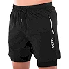 Спортивные шорты двойные 2 в 1 с тайтсами мужские LIDONG LD-9002 (Черный)