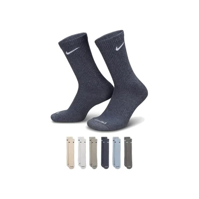 Шкарпетки чоловічі Nike U NK ED PLS CSH CRW 6PR - 132 сірий, бежевий, блакитний