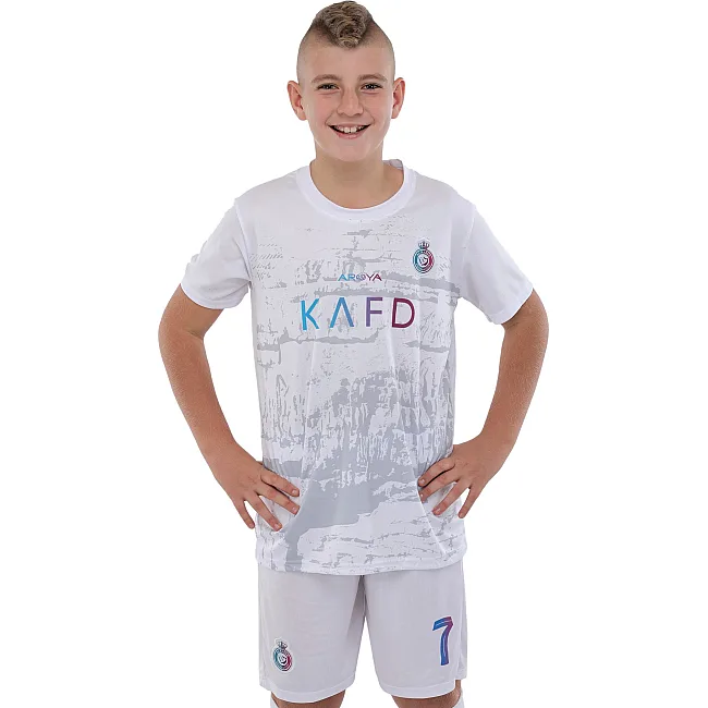 Футбольная форма детская с символикой клуба AL NASSR RONALDO 7 гостевая 2024 SP-SPORT CO-3645 105-160см