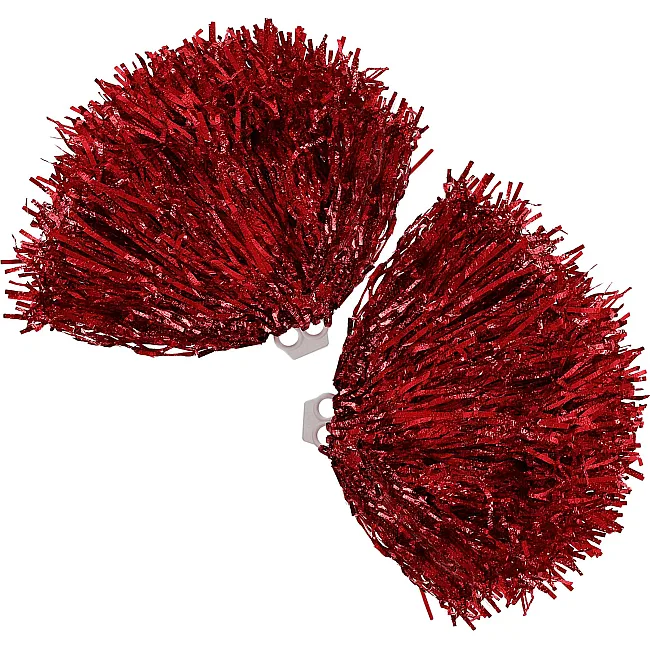 Помпони матові для танців із захватами-кільцями SP-SPORT Pom-Poms C-0833 2шт (Червоний)