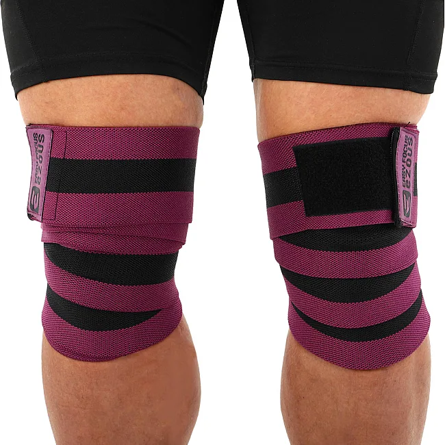 Коленные бинты для приседаний BUNDLED KNEECAP EZOUS A-10 2шт (Черный-фиолетовый)