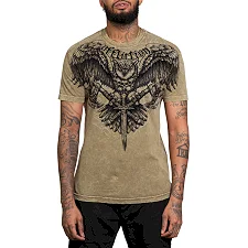 Футболка мужская AFFLICTION Harbinger Crew Tee Dusty Olive Lava Wash