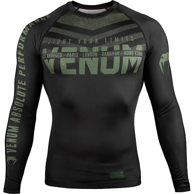Рашгард с длинным рукавом VENUM Signature Black Khaki Exclusive
