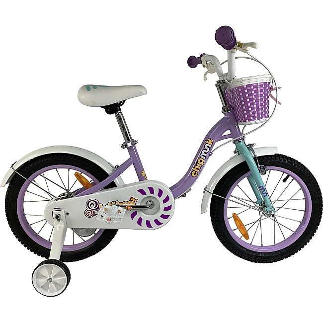 Велосипед для девочки ROYALBABY Chipmunk MM Girls 16", OFFICIAL UA, фиолетовый