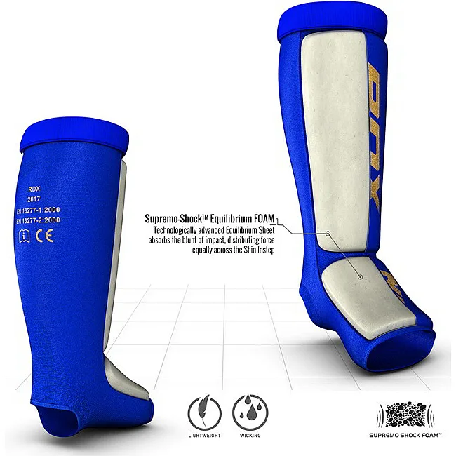Защитные щитки для ног RDX SI MMA Gel Padded Lightweight OEKO-TEX® Standard 100 Certified Blue