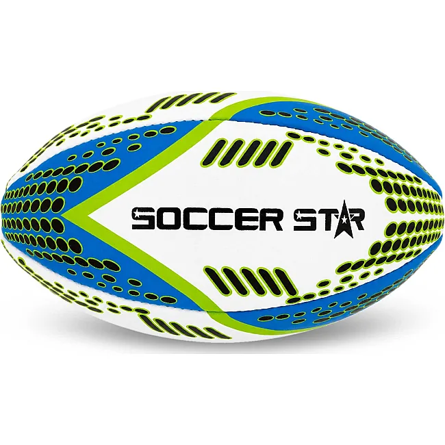 Регбийный мяч SOCCER STAR R-5354-4 (Белый-синий-салатовый)