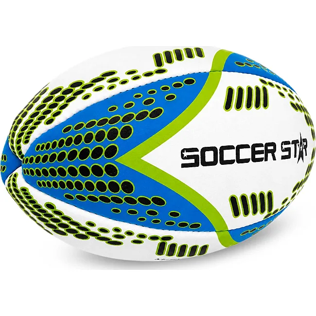 Регбийный мяч SOCCER STAR R-5354-4 (Белый-синий-салатовый)