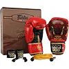 Боксерский набор 4в1 TWINS перчатки боксерские бинты скакалка и эспандер FAIRTEX BO-6662 (Красный)