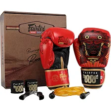 Боксерский набор 4в1 TWINS перчатки боксерские бинты скакалка и эспандер FAIRTEX BO-6662 (Красный)