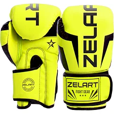 Перчатки для бокса PU ZELART BO-5698 (Лимонный)