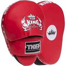 Лапа боксерская изогнутая тренировочная кожа TOP KING Super TKFMS 26x18x9см 2штуки (Красный)