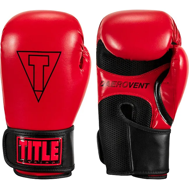 Боксерские перчатки TITLE Boxing Vegan Gloves Red/Black (капа в комплекте)