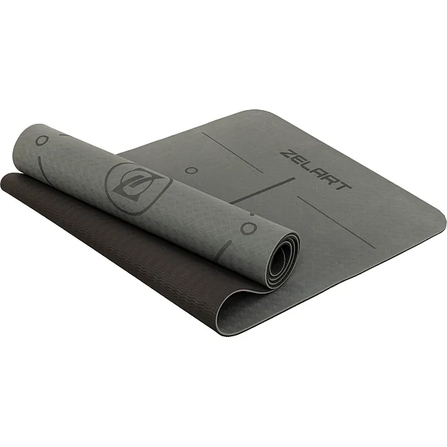 Коврик для йоги и фитнеса TPE двухслойный ZELART
 FI-2579 (MD9038) 183x61x0,6см