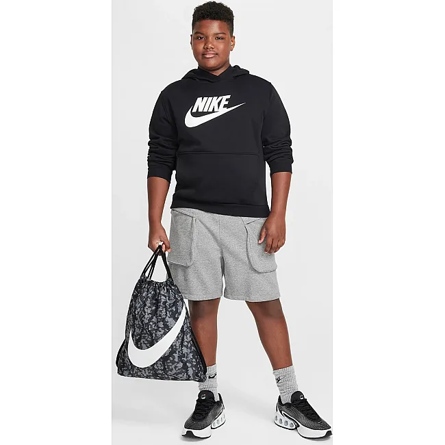 Рюкзак-мешок Nike Y NK DRAWSTRING - CAT AOP FA24 черный 12L, серый 35х46 см