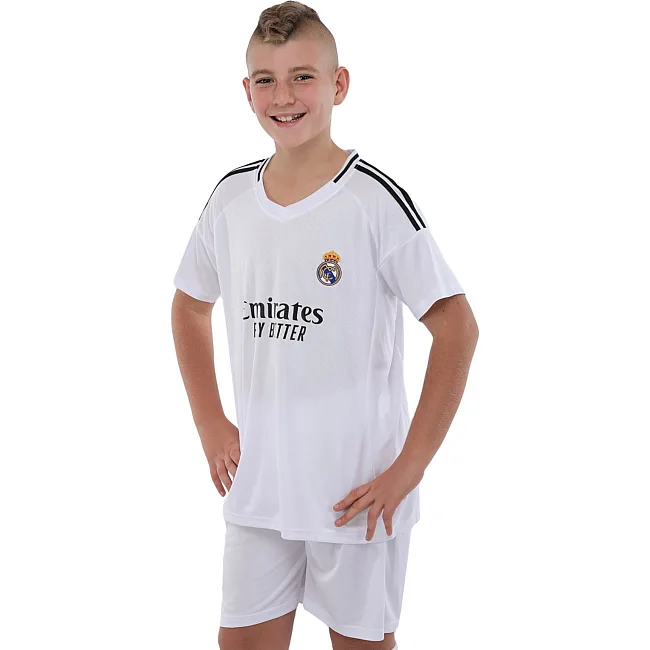 Футбольна форма дитяча із символікою клубу REAL MADRID домашня 2024 SP-SPORT CO-3755 125-160см