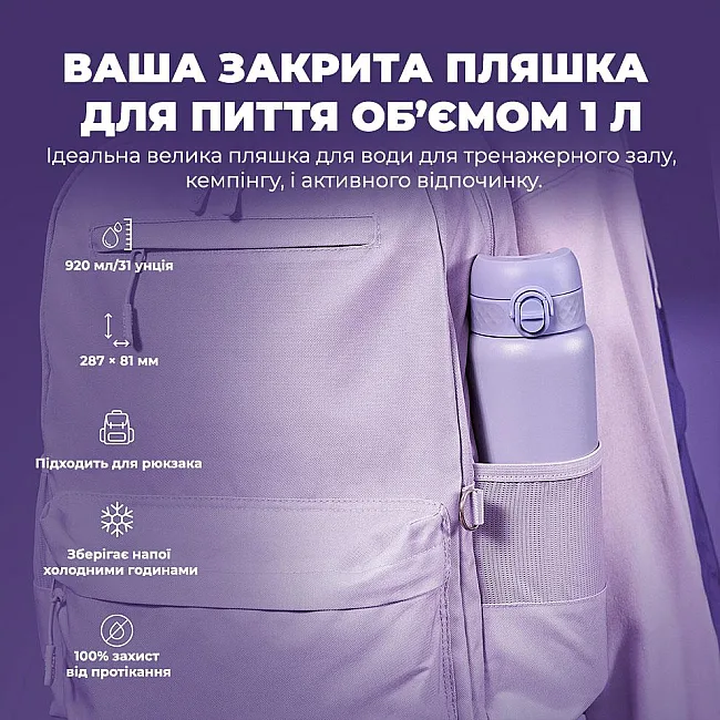 Бутылка для воды металлическая вакуумная ION8 920 мл. Vacuum Insulated, Periwinkle