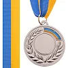 Заготовка медали спортивной с лентой SP-SPORT
 UKRAINE с украинской символикой C-3241 ø5см (Золотой)