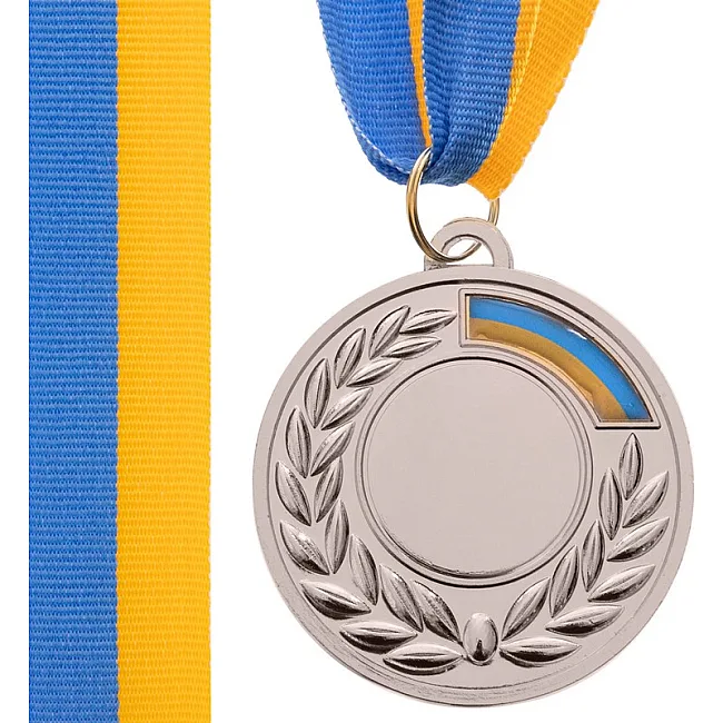 Заготовка медали спортивной с лентой SP-SPORT
 UKRAINE с украинской символикой C-3241 ø5см (Золотой)