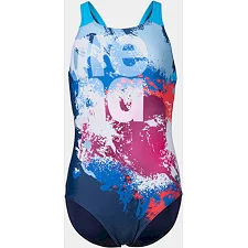 Купальник закрытый для девочек Arena WAVES BREAKING SWIMSUIT V BACK детский 128см