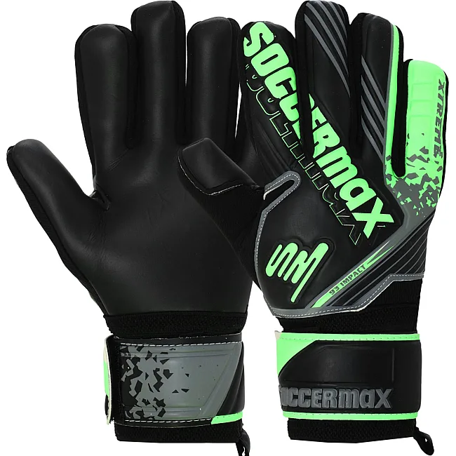Вратарские перчатки
 профессиональные с защитой пальцев SOCCERMAX GK-4316
 7-11 (Черный-зеленый)