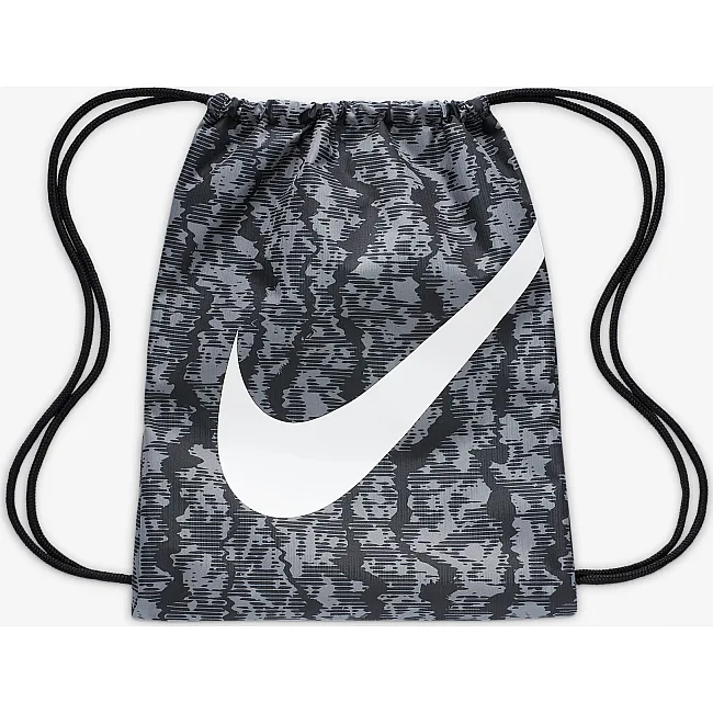 Рюкзак-мешок Nike Y NK DRAWSTRING - CAT AOP FA24 черный 12L, серый 35х46 см
