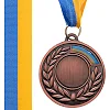 Заготовка медали спортивной с лентой SP-SPORT
 UKRAINE с украинской символикой C-3241 ø5см (Золотой)