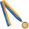 Заготовка медали спортивной с лентой SP-SPORT
 UKRAINE с украинской символикой C-3241 ø5см (Золотой)