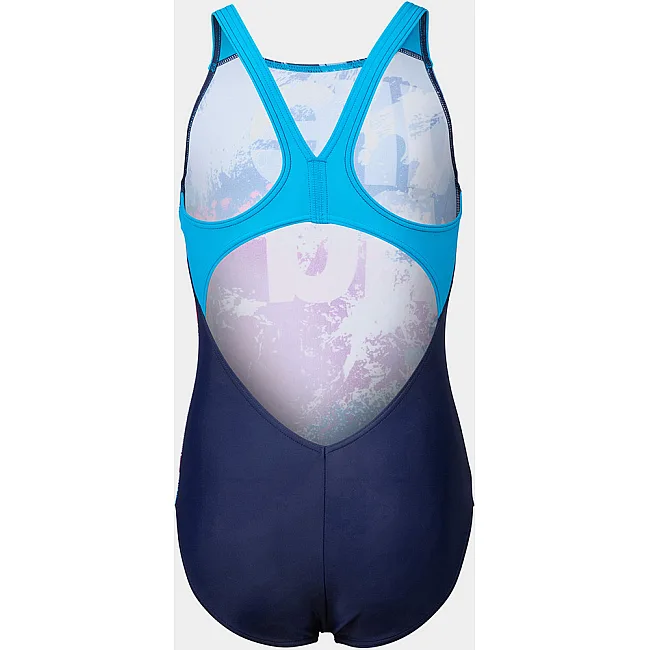 Купальник закрытый для девочек Arena WAVES BREAKING SWIMSUIT V BACK детский 128см