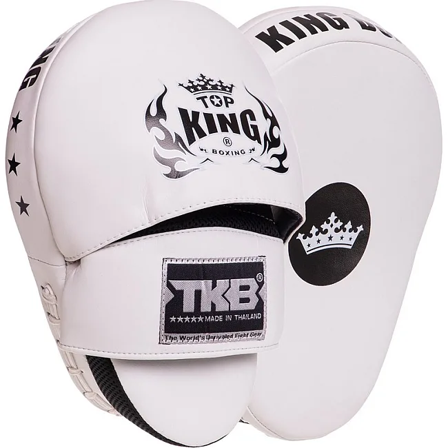 Лапа боксерская изогнутая тренировочная кожа TOP KING Super TKFMS 26x18x9см 2штуки (Красный)