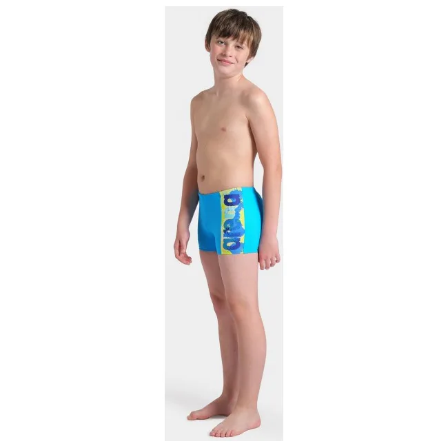 Плавки-боксеры для мальчиков Arena LIGHT TRICKS SWIM SHORT голубой, салатовый, синий
