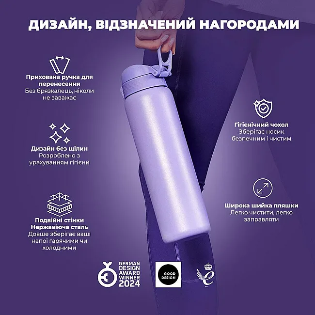 Бутылка для воды металлическая вакуумная ION8 920 мл. Vacuum Insulated, Periwinkle