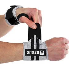 Кистевые бинты STRENGTH WRIST WEIGHTLIFTING WRAPS EZOUS C-03 2штуки (Черный-серый)